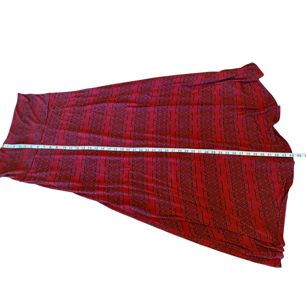 Lularoe Maxi Skirt Red Black Geometric Women's L